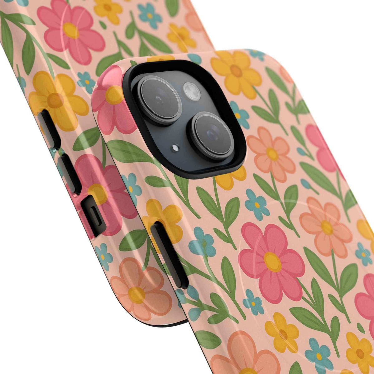 Floral Tough Magnetic MagSafe Phone Case - Stylish Protection for Everyday Use - iPhone 14 Plus - close view #iphone-14-plus