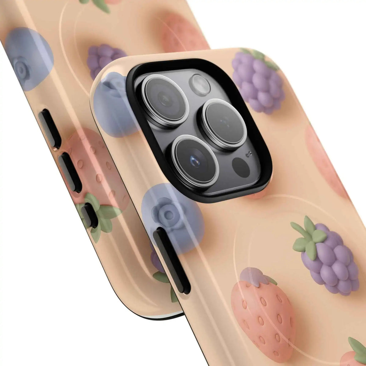 Fruitful 3D Strawberries Berries Tough Magnetic MagSafe Phone Case - iPhone 14 Pro Max - close view #iphone-14-pro-max