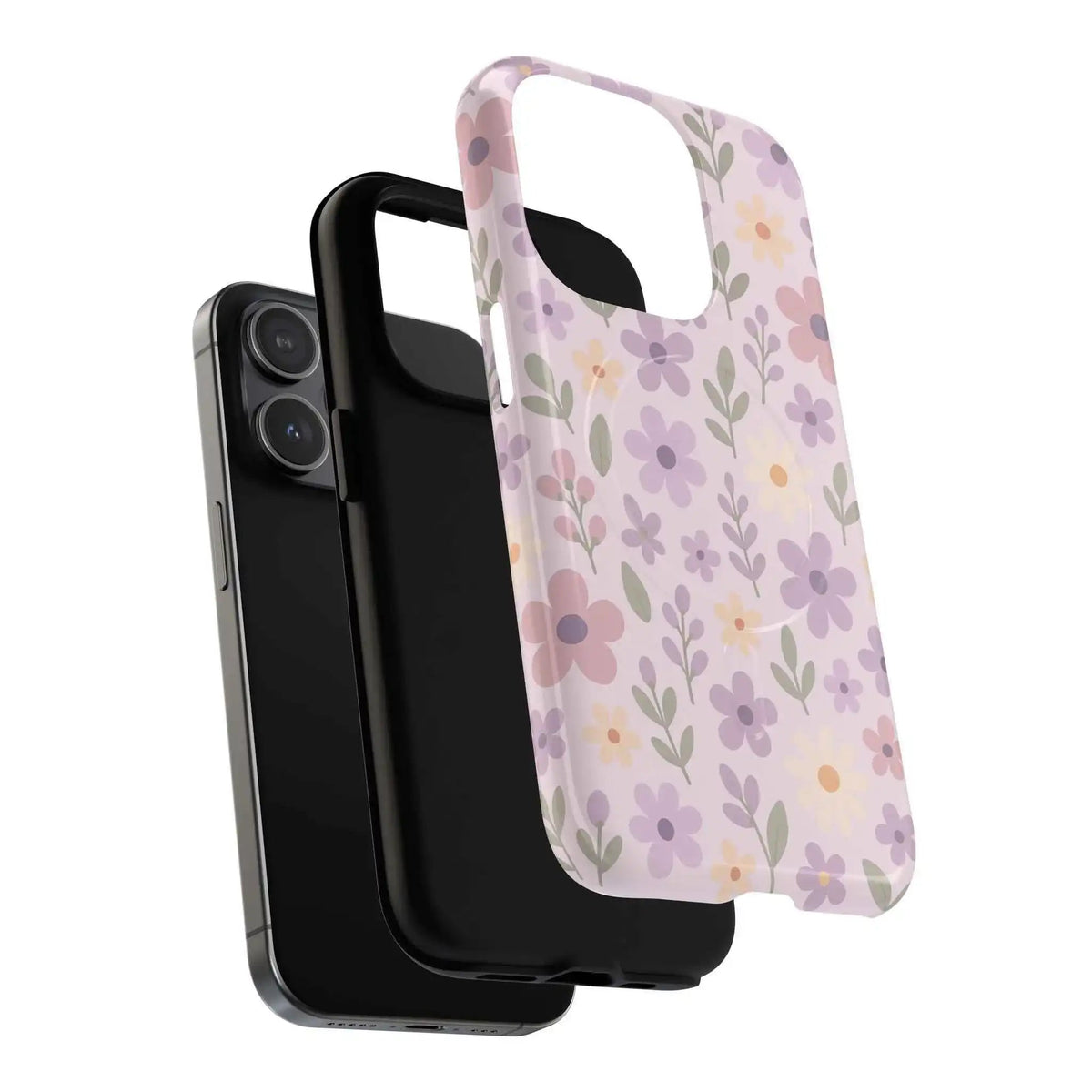 Floral Pattern | Compatible with MagSafe iPhone Case - iPhone 15 Pro - exploded view #iphone-15-pro