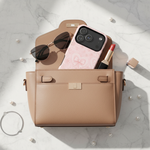 Balletcore Pink Floral Lace iPhone Case with Bow | Works with MagSafe - iPhone 17 Pro - lifestyle-purse view #iphone-17-pro