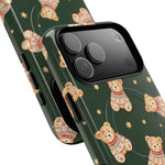 Close-up of overlapping holiday teddy cases #iphone-17-pro