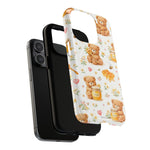 Exploded honey teddy case with phone, black liner and printed shell #iphone-14-pro-max