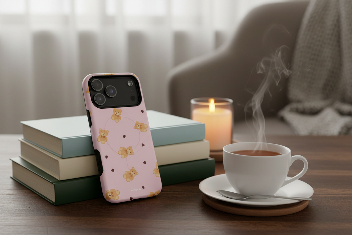 Teddy Bear in Love MagSafe Phone Case - iPhone 18 Pro - lifestyle2 view #iphone-18-pro