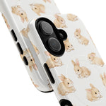 Close-up of overlapping fluffy bunny cases #iphone-16