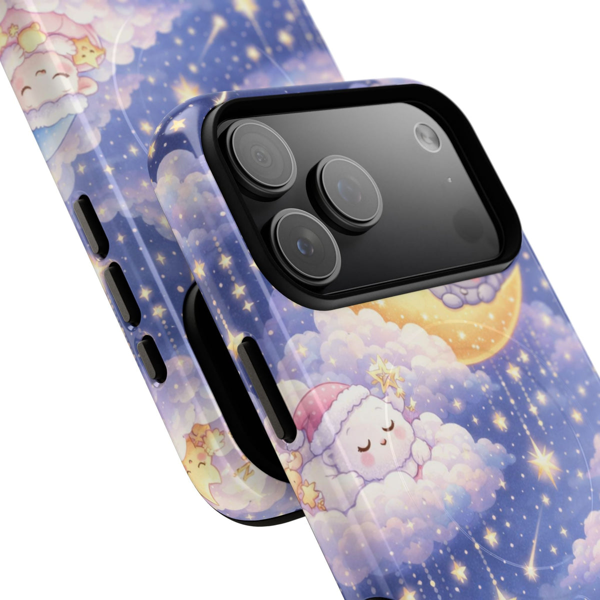 Close-up of overlapping dreaming moon and stars cases #iphone-17-pro-max