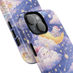 Close-up of overlapping dreaming moon and stars cases #iphone-14-plus