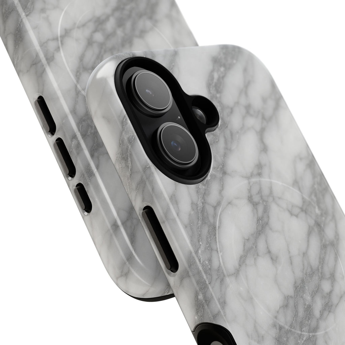 Silver Mist Marble iPhone Case with MagSafe - iPhone 17 / Glossy - Shamo's #iphone-16-plus