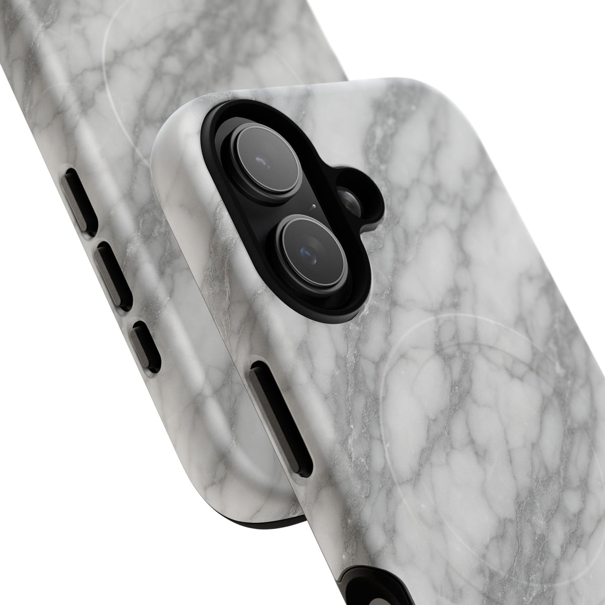 Silver Mist Marble iPhone Case with MagSafe - iPhone 17 / Glossy - Shamo's #gallery-hidden-duplicate-secondary