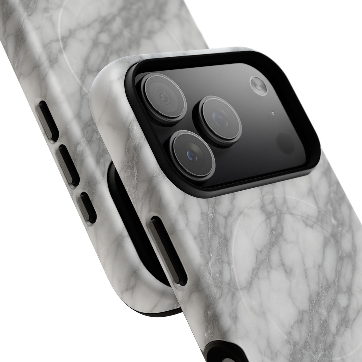 Silver Mist Marble iPhone Case with MagSafe - iPhone 17 / Glossy - Shamo's #gallery-hidden-duplicate-secondary