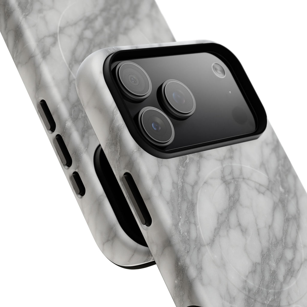 Silver Mist Marble iPhone Case with MagSafe - iPhone 17 / Glossy - Shamo's #gallery-hidden-duplicate-secondary