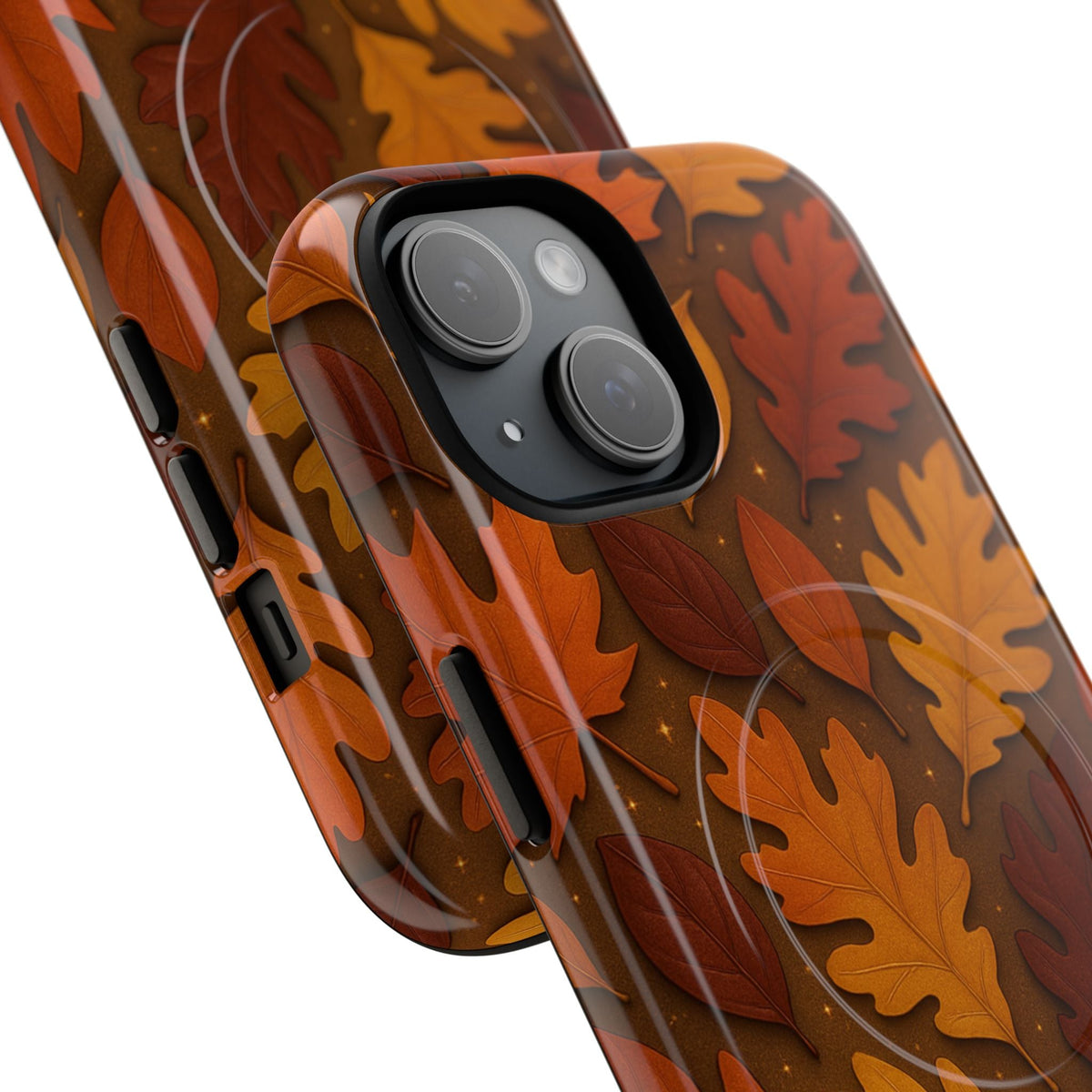 Falling Leaves Magic Phone Case MagSafe Compatible - iPhone 14 Plus - close view #iphone-14-plus