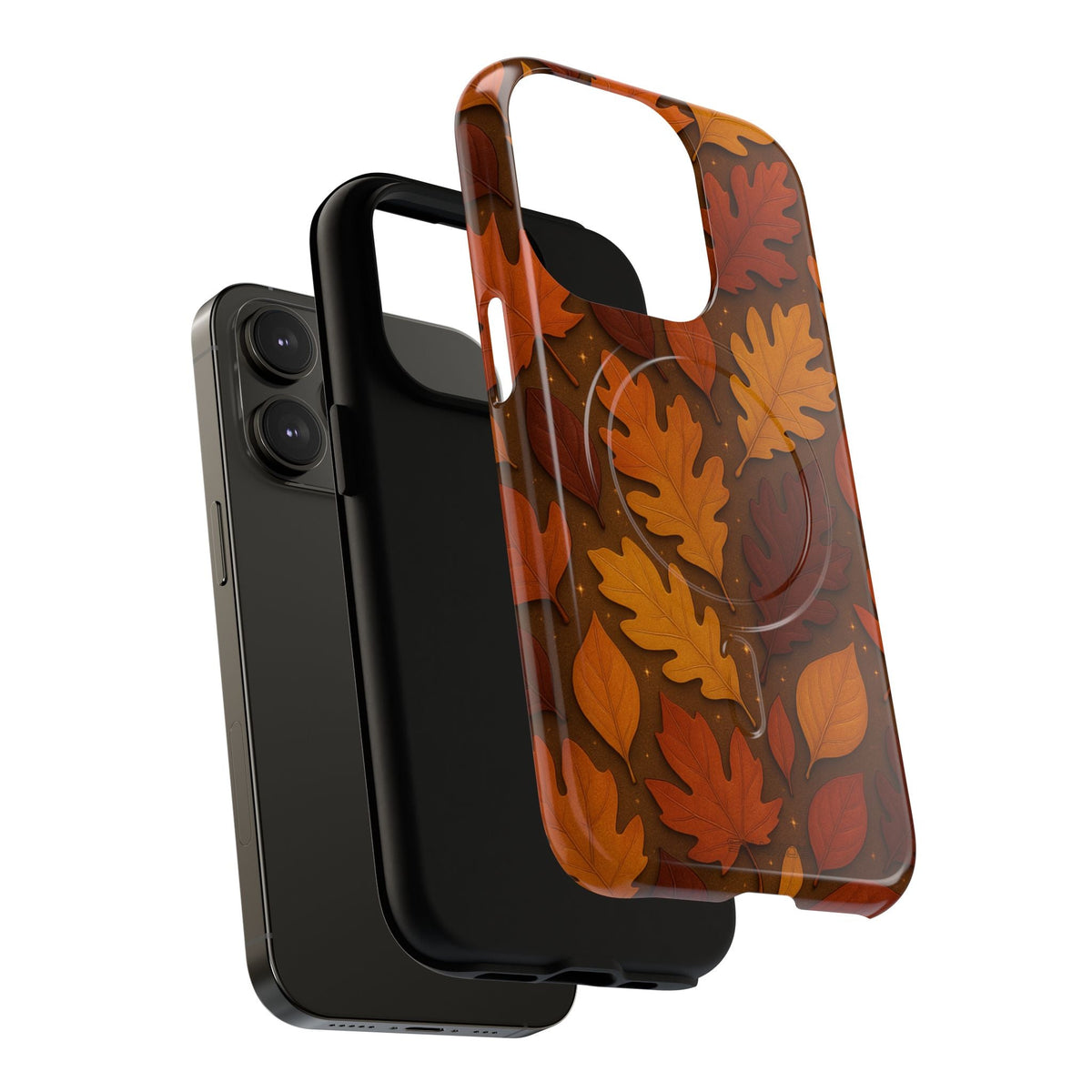 Falling Leaves Magic Phone Case MagSafe Compatible - iPhone 15 Pro Max - exploded view #iphone-15-pro-max