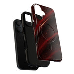 Exploded view of the red nebula-pattern phone case showing its separate layers #iphone-16