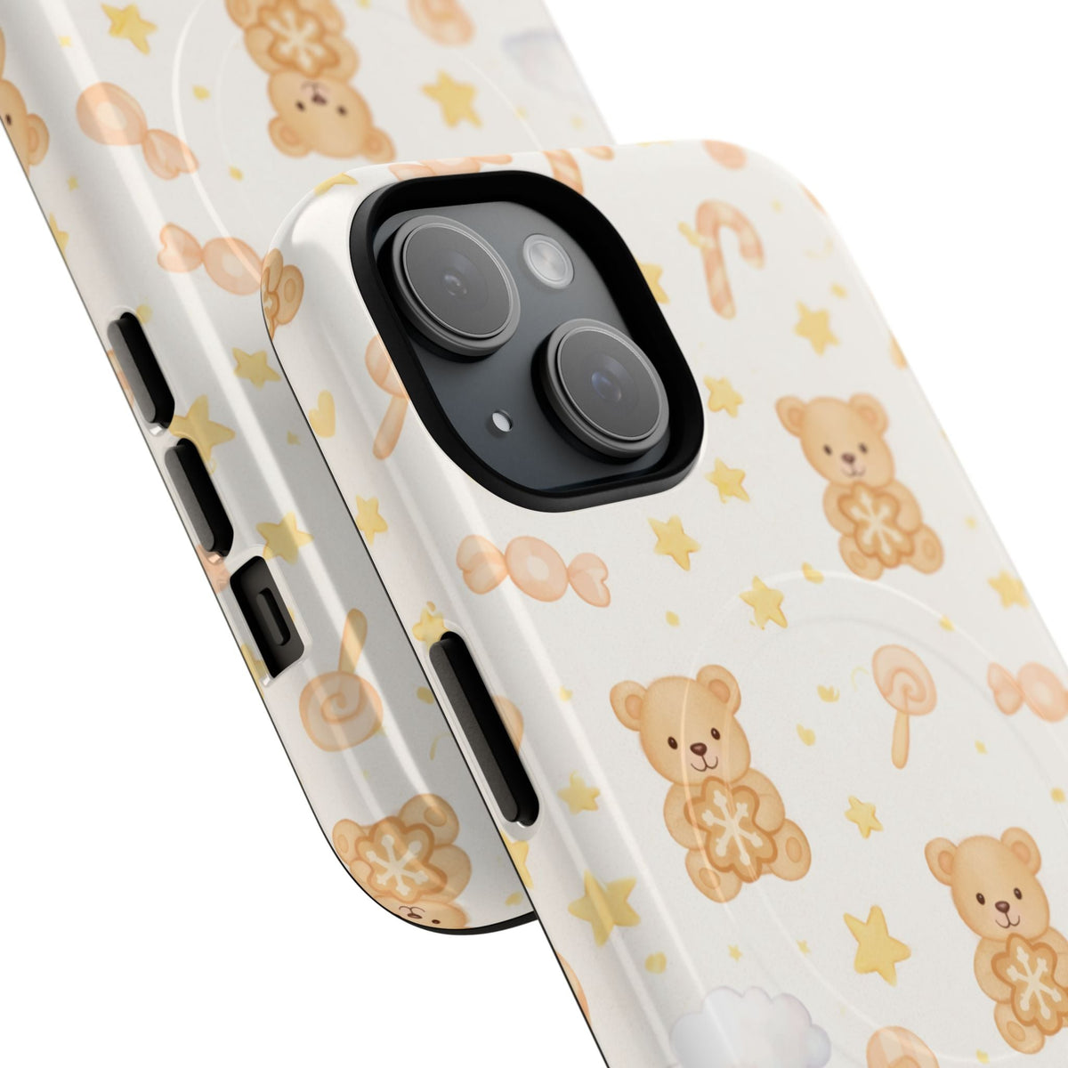 Beige Teddy Bear on Clouds iPhone Case with MagSafe - iPhone 14 Plus - close view #iphone-14-plus