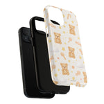 Beige Teddy Bear on Clouds iPhone Case with MagSafe - iPhone 15 Plus - exploded view #iphone-15-plus