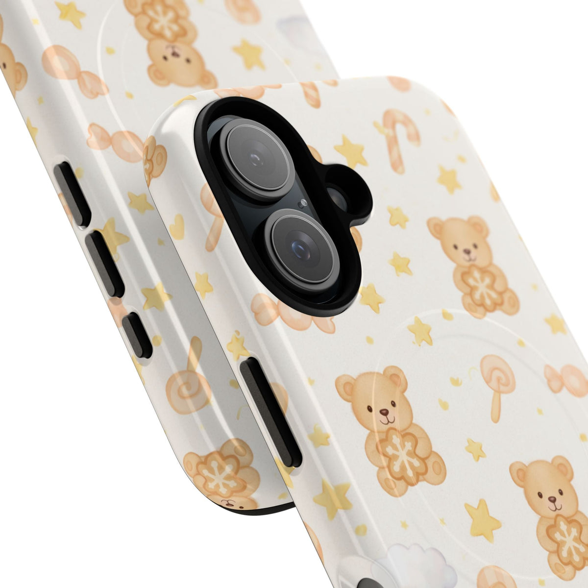 Beige Teddy Bear on Clouds iPhone Case with MagSafe - iPhone 16 Plus - close view #iphone-16-plus