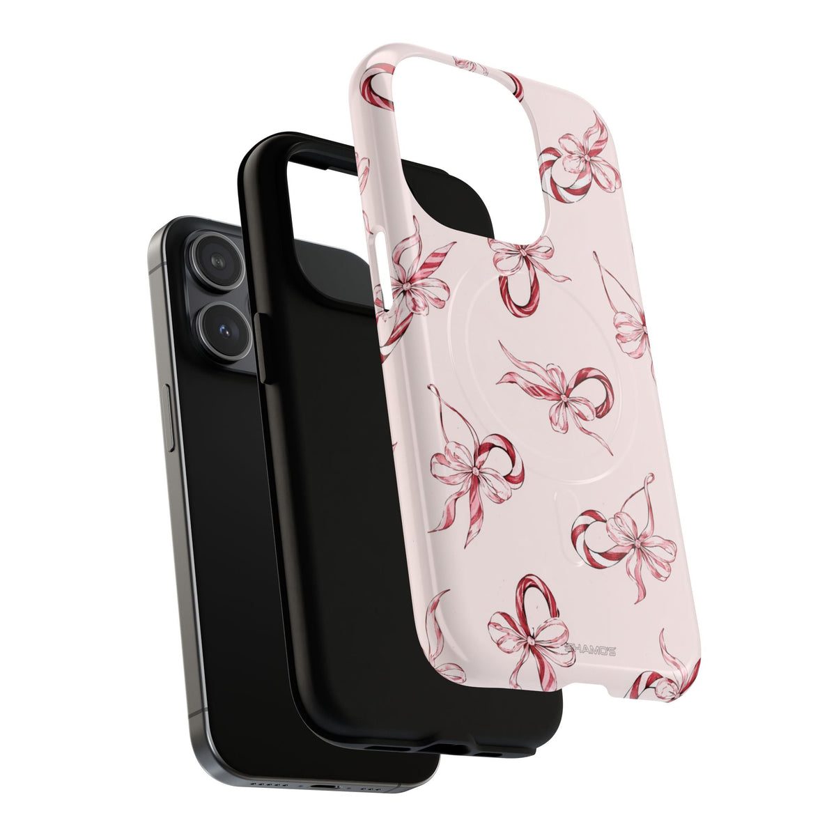 Pink Ribbon Tough Phone Case | MagSafe - iPhone 15 Pro Max - exploded view #iphone-15-pro-max