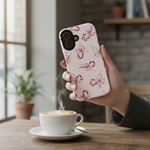 Pink Ribbon Tough Phone Case | MagSafe - iPhone 16 - lifestyle2 view #iphone-16
