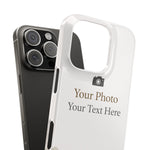 Personalized slim floral phone case beside a phone with three rear cameras in a square camera island #iphone-14-pro