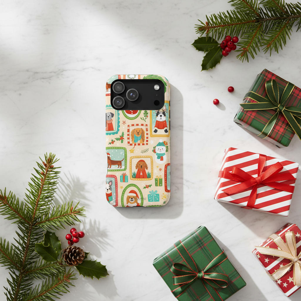 Gift wrapping flat lay