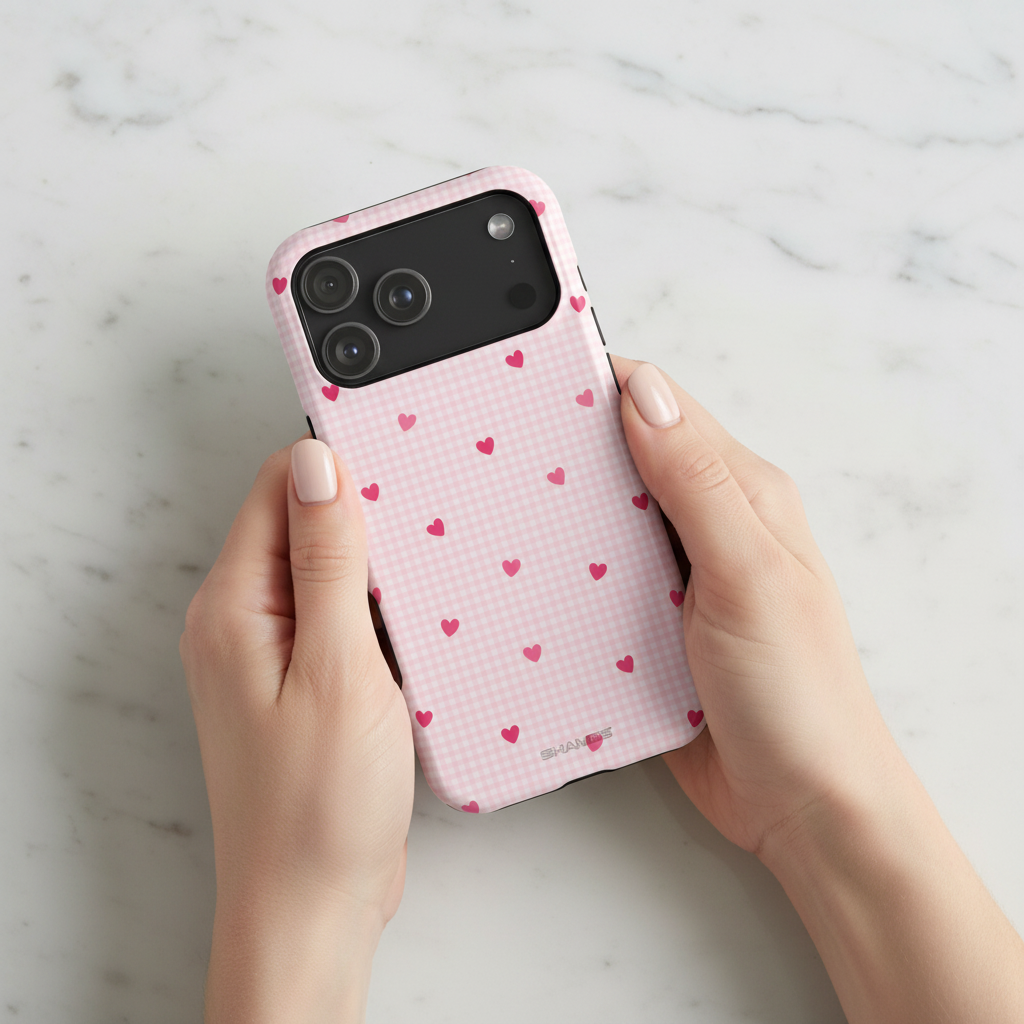 Hands on marble surface