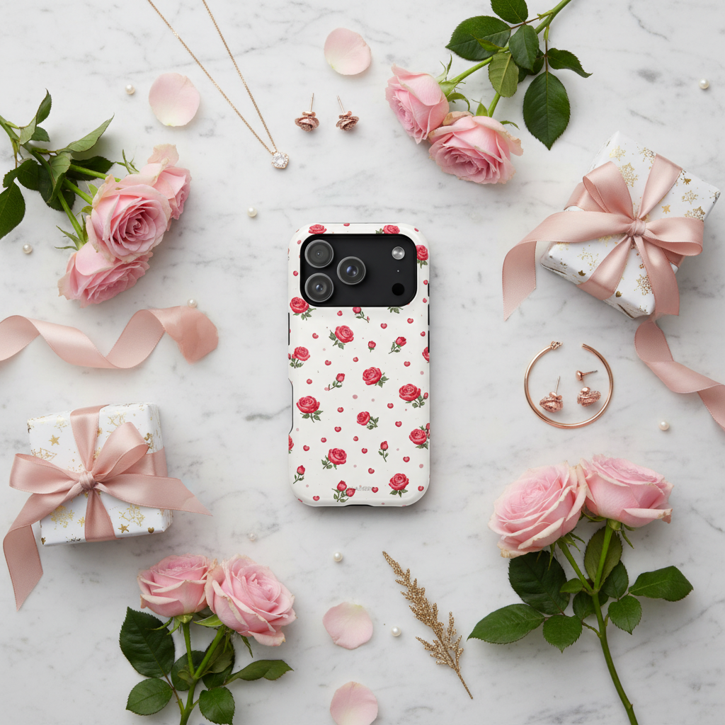 Holiday gift flat lay