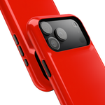 Electric Red Solid Color MagSafe Compatible Impact-Resistant iPhone Case | Slim Protective Cover