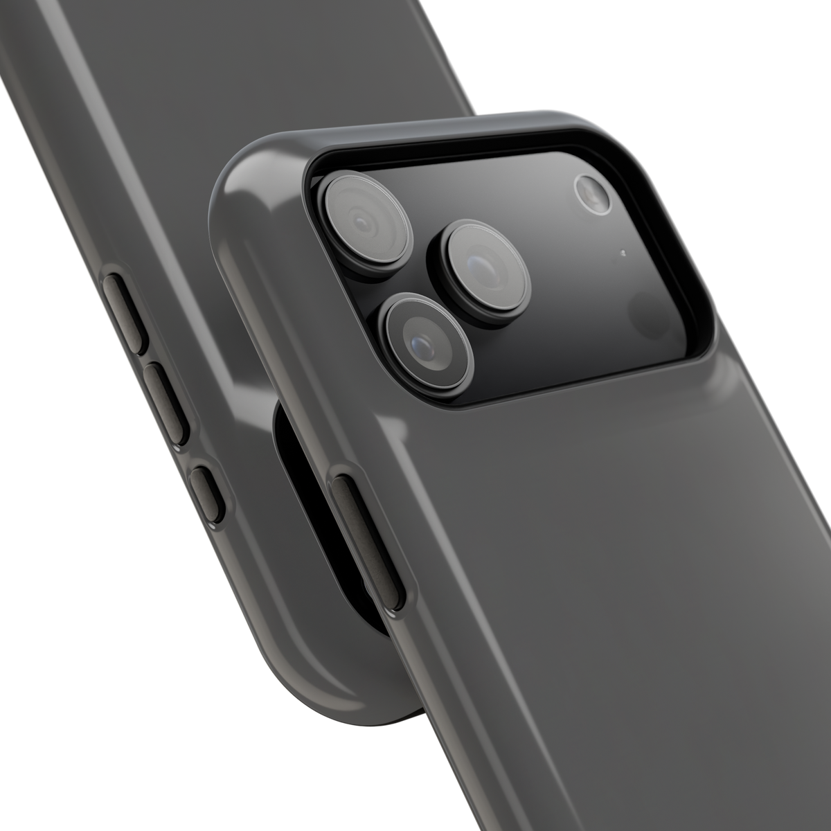Charcoal Ink Black Solid Color Impact-Resistant iPhone Case | Slim Shockproof Magsafe-Compatible