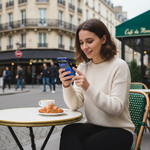 Blue Gold Marble iPhone 17 Air Case - Paris Cafe Lifestyle