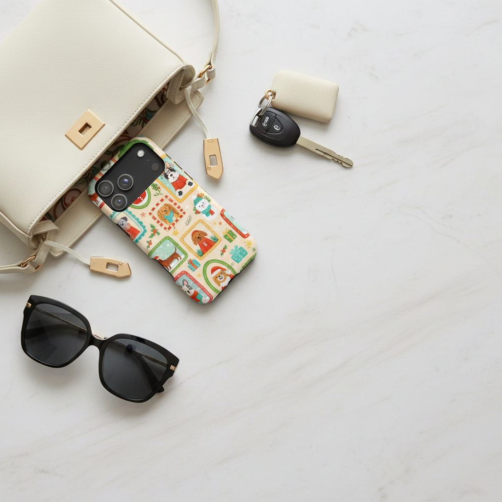 In handbag with accessories