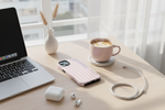 iPhone 17 Pink Stripe Desk