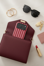 Luxury handbag flatlay