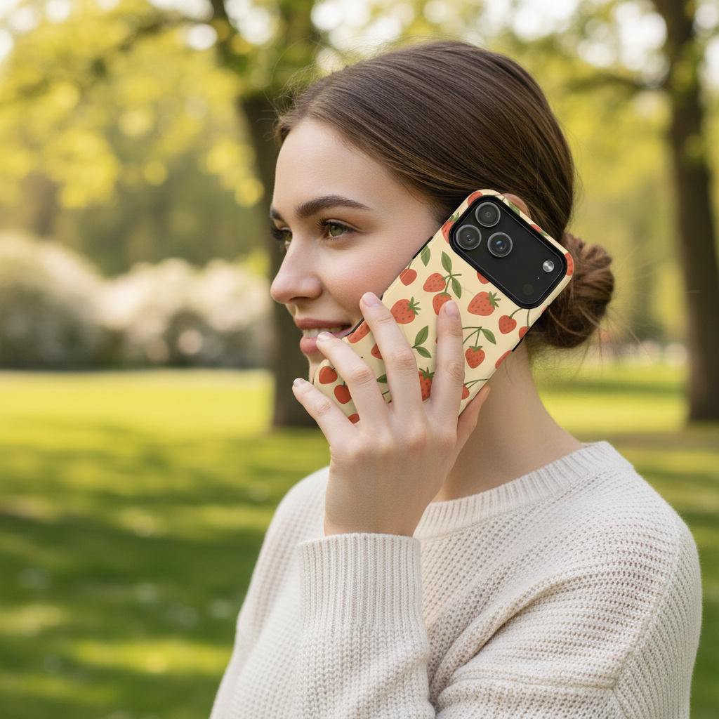 Making phone call in park
