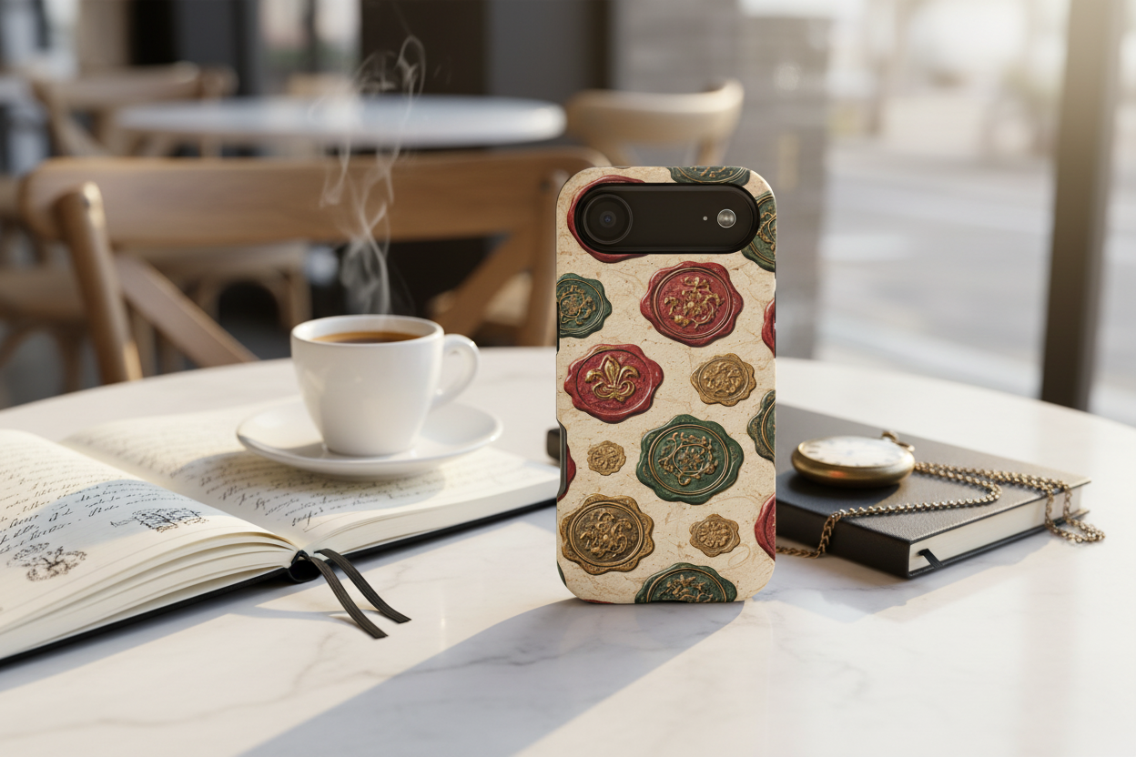 Marble Café Table with Espresso