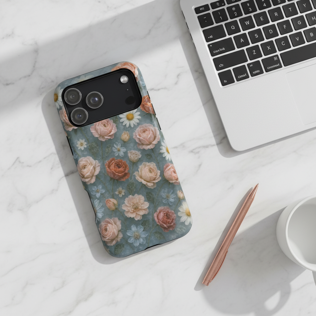 Marble desk workspace