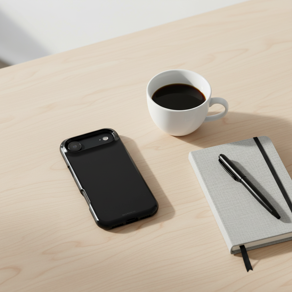 Minimalist desk scene