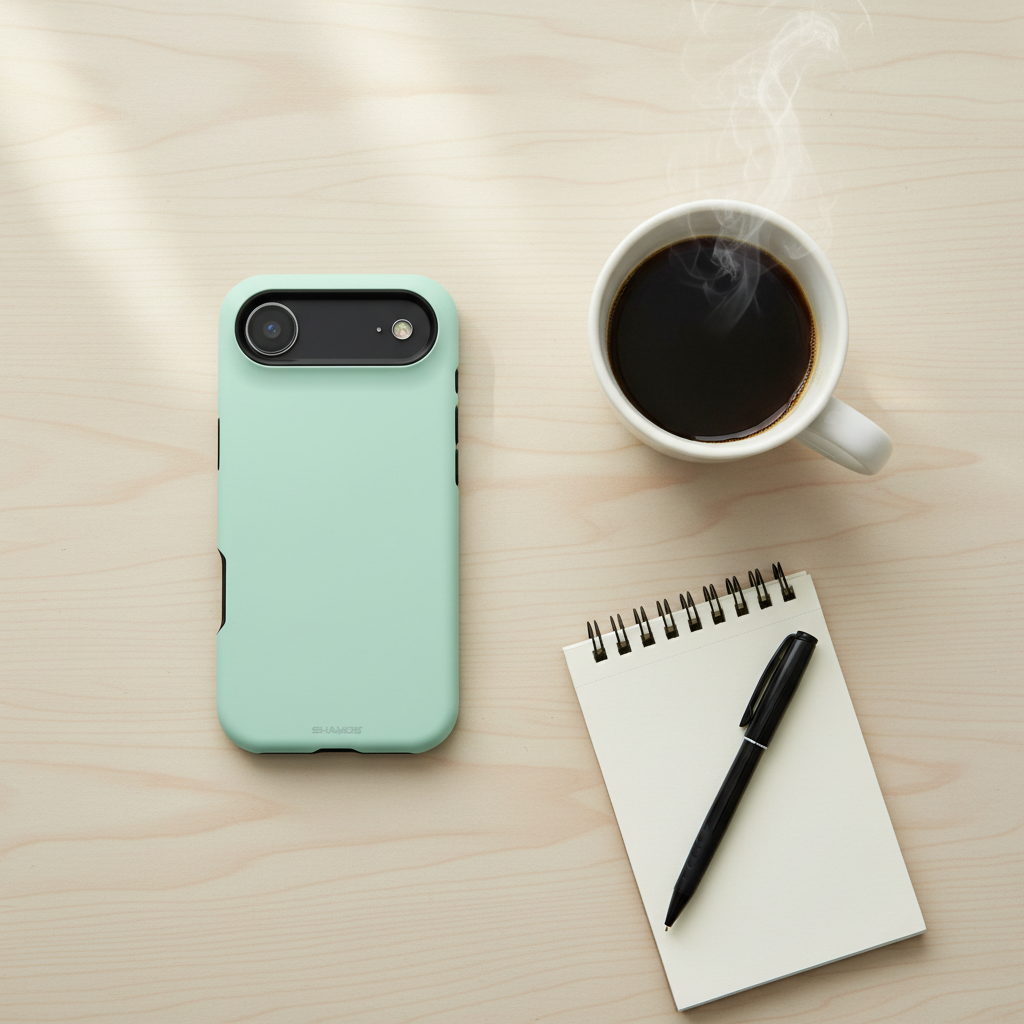 Minimalist desk scene