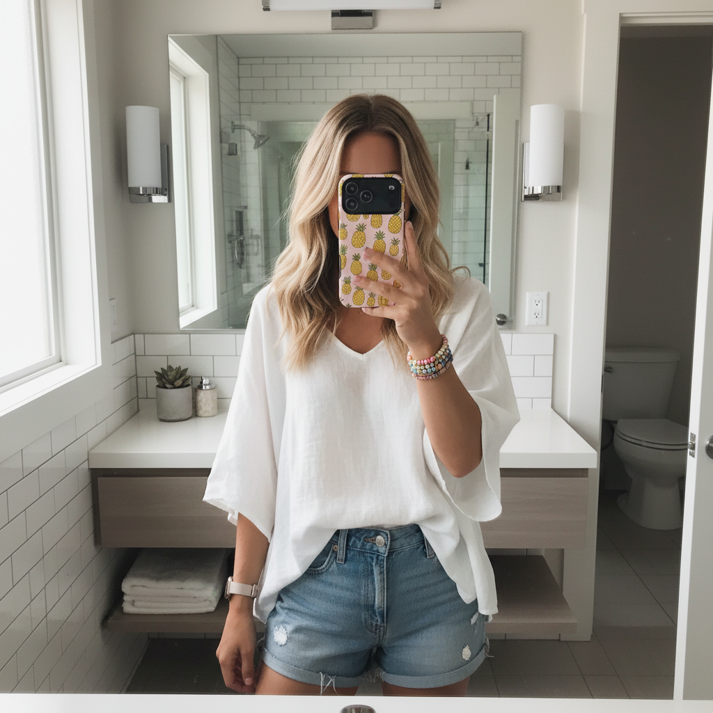 Mirror selfie summer outfit