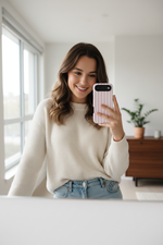Mirror Selfie with Pink Stripe Case