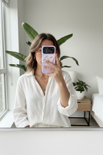 Modern bedroom mirror selfie