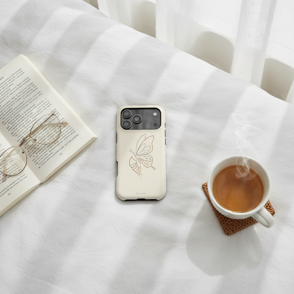 Morning bedside flatlay