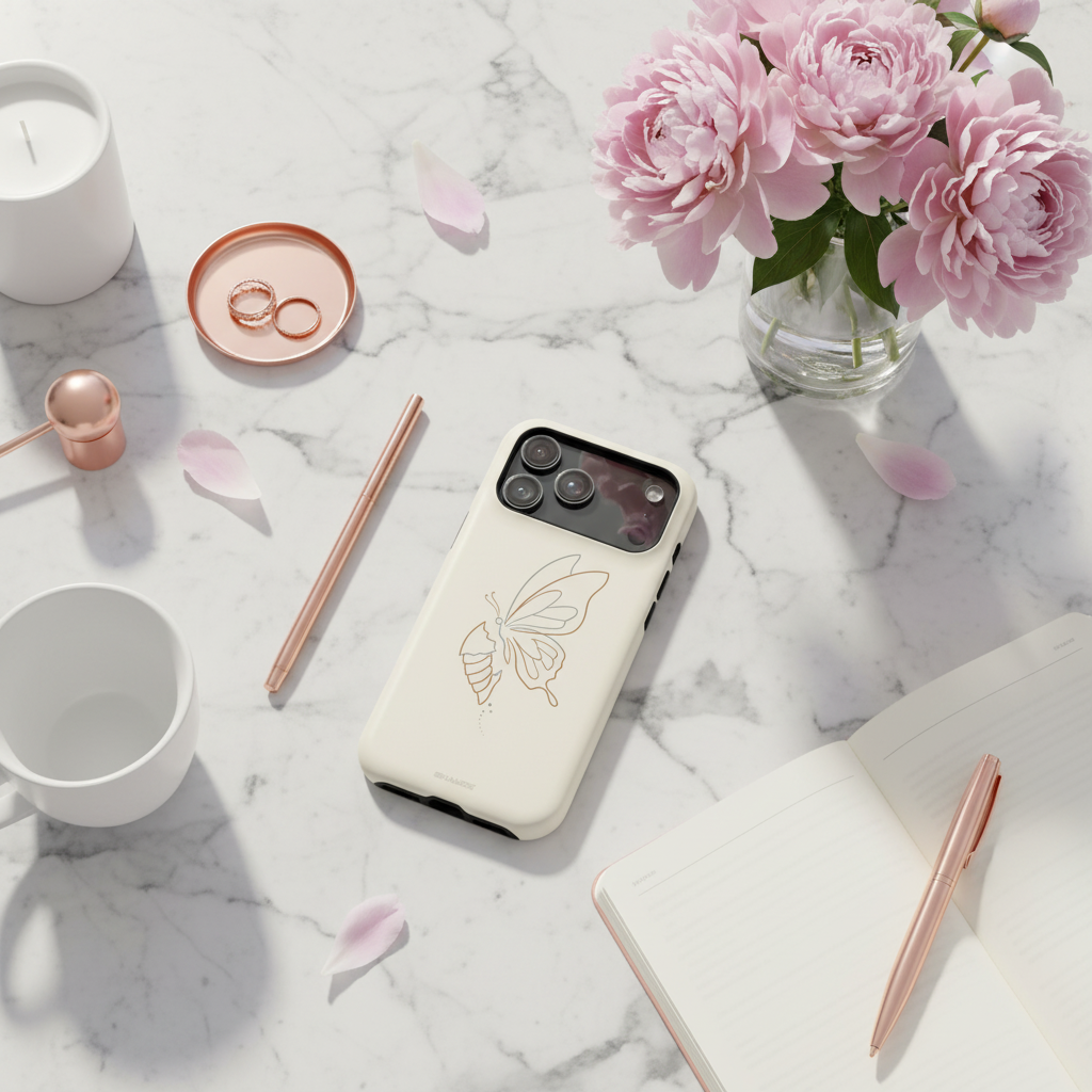 Morning routine flatlay