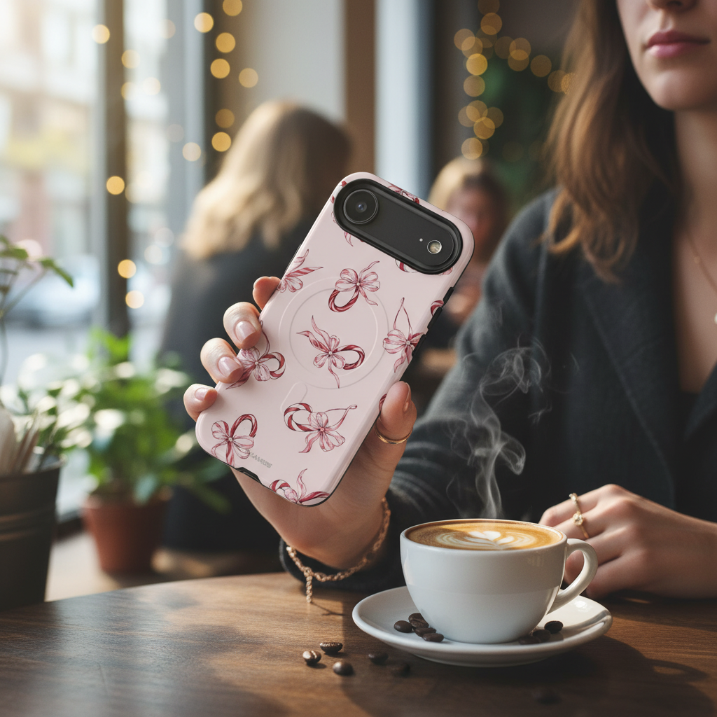 Pink ribbon case coffee shop