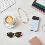 Preppy marble desk flat lay