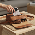 Reaching into crossbody