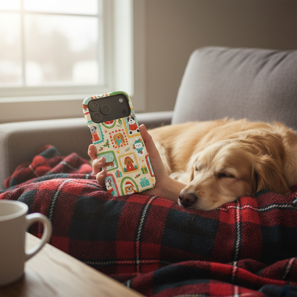 Relaxing with dog on couch