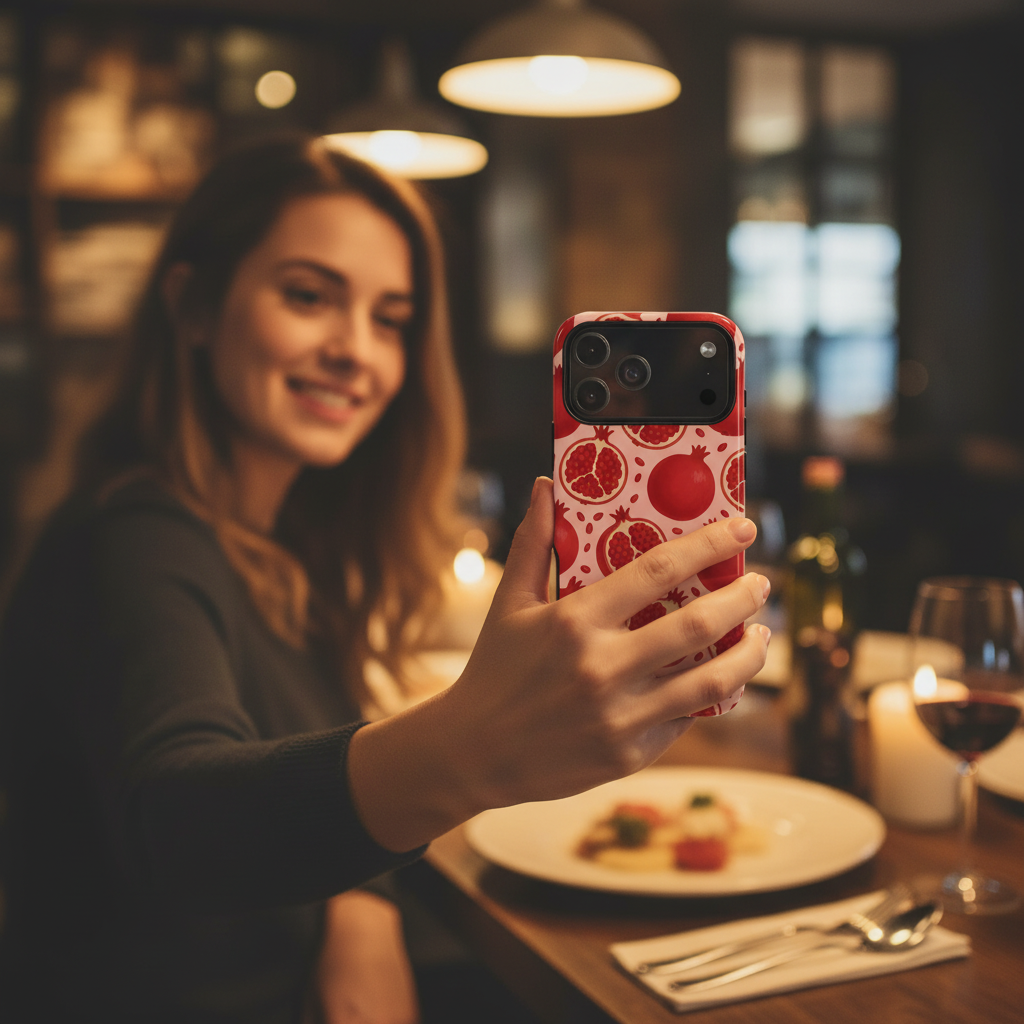 Restaurant dinner selfie
