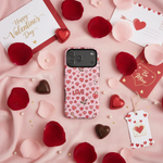 Rose petals flat lay