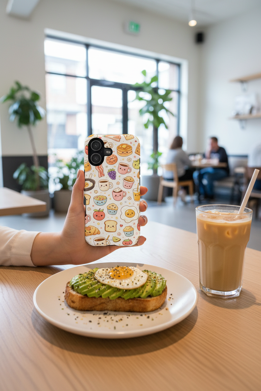 Taking food photo at cafe