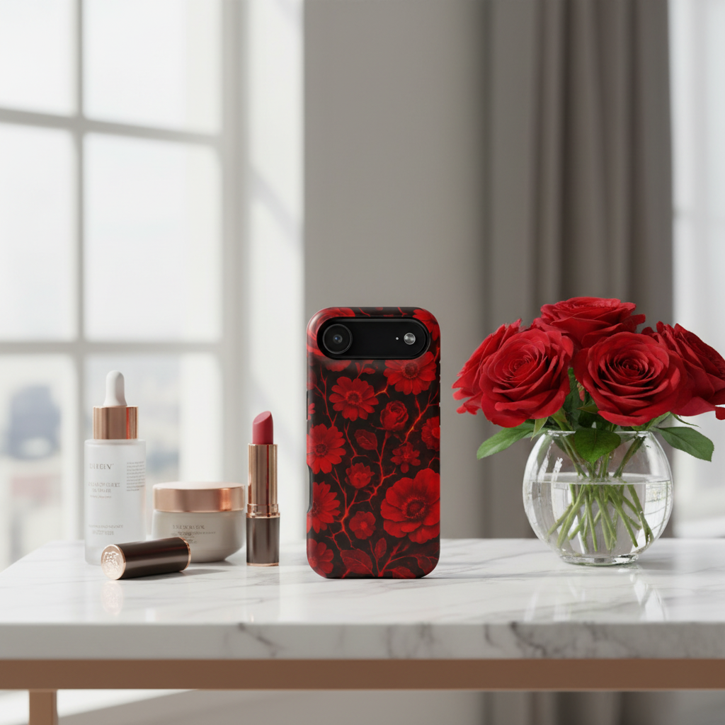 Vanity table with roses